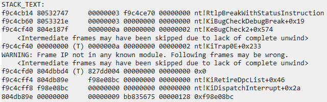 sbpci.sys BSOD stack trace